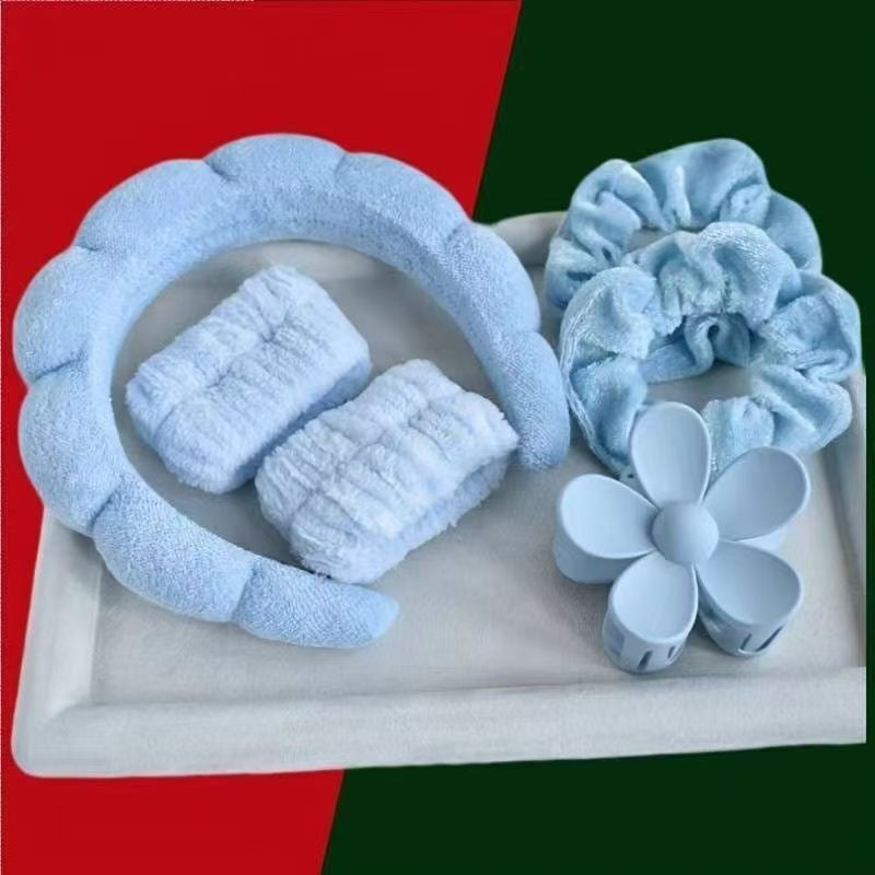 Skincare Headband & Wristband Set - SPA Hair Accessories