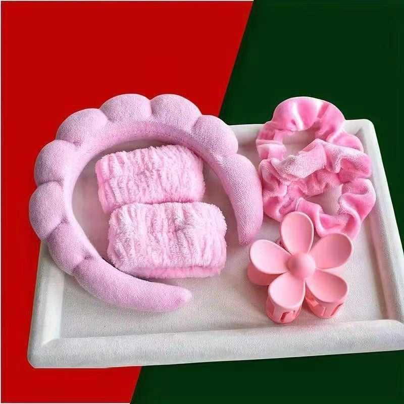 Skincare Headband & Wristband Set - SPA Hair Accessories