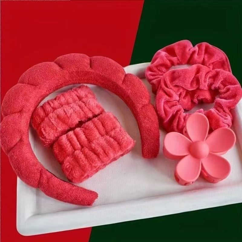 Skincare Headband & Wristband Set - SPA Hair Accessories