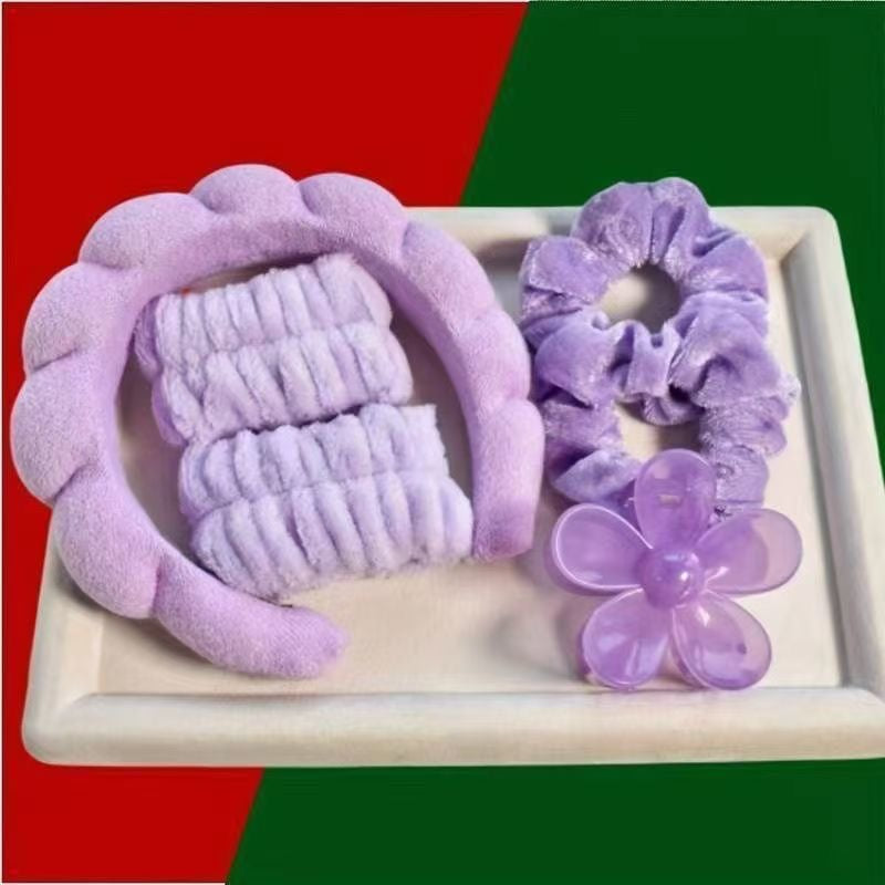 Skincare Headband & Wristband Set - SPA Hair Accessories