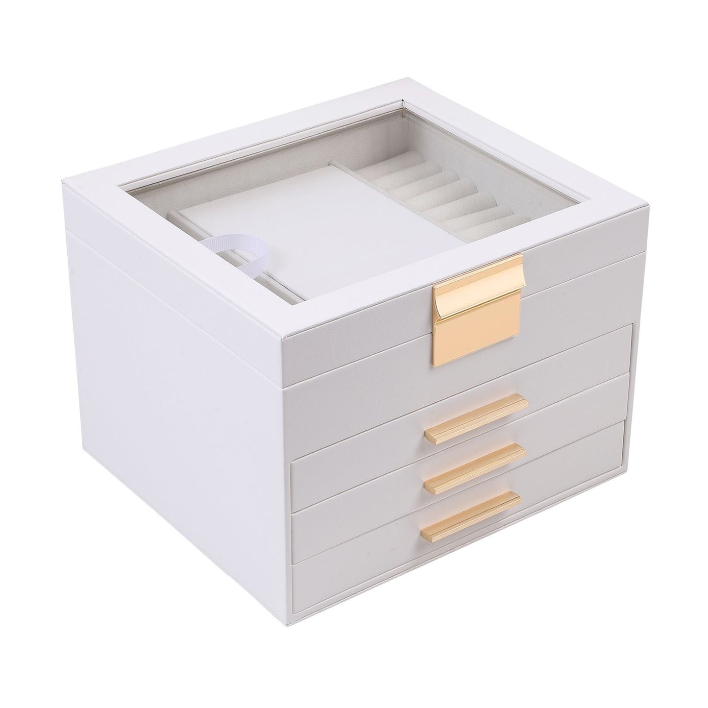 Jewelry Box Organizer with Glass Top