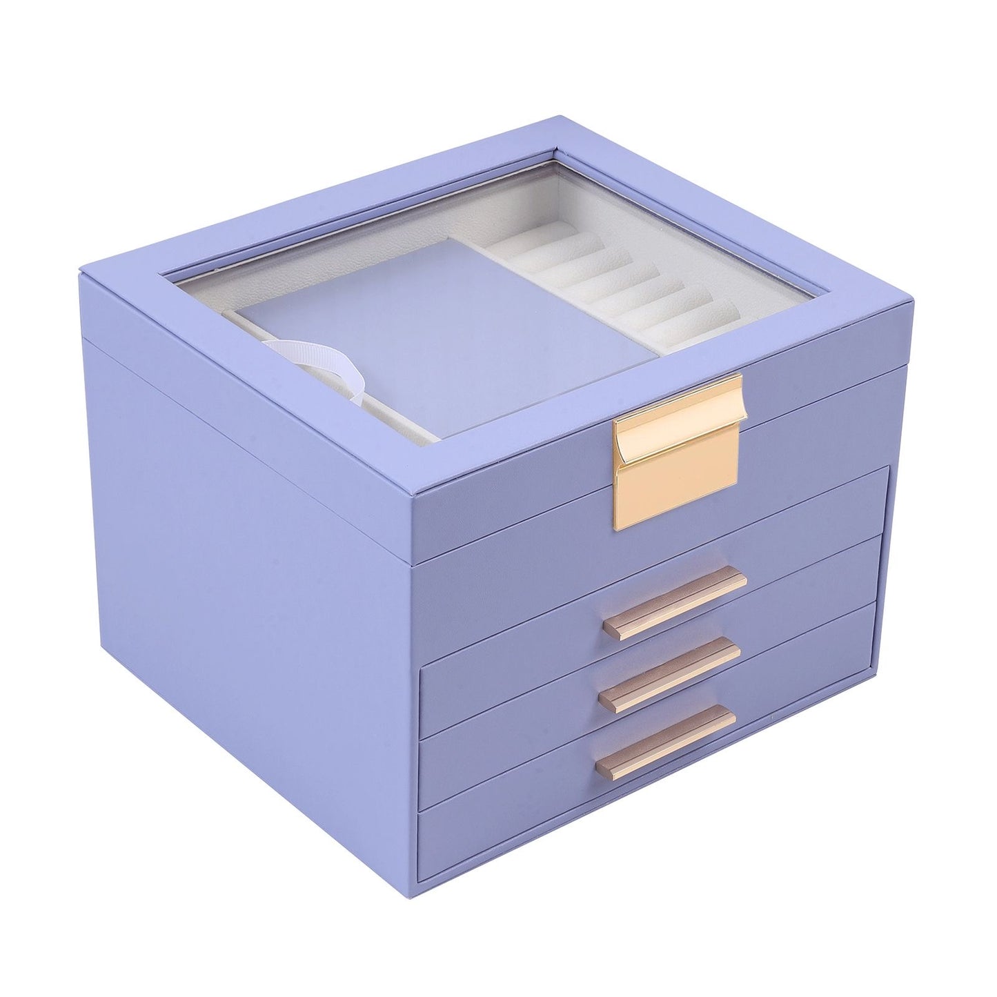 Jewelry Box Organizer with Glass Top