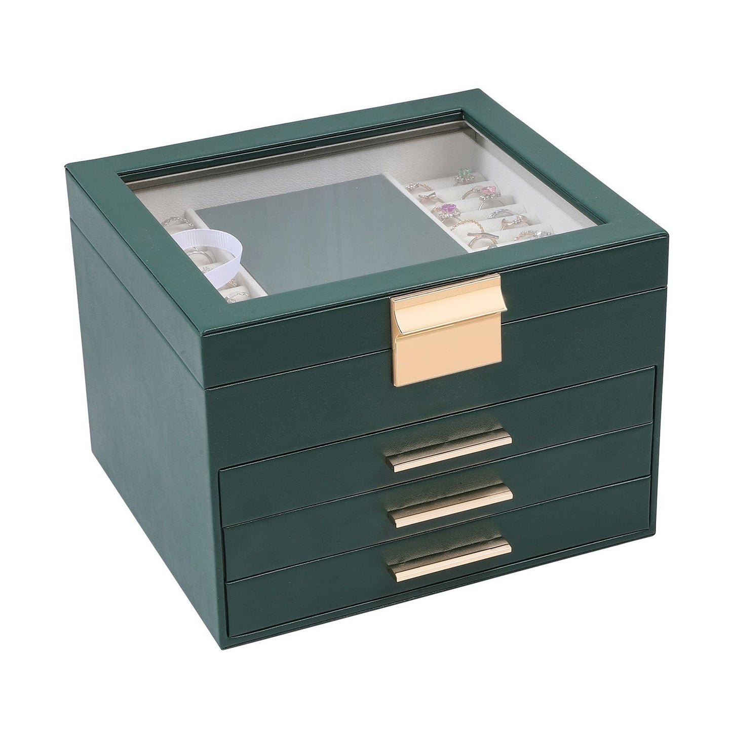 Jewelry Box Organizer with Glass Top