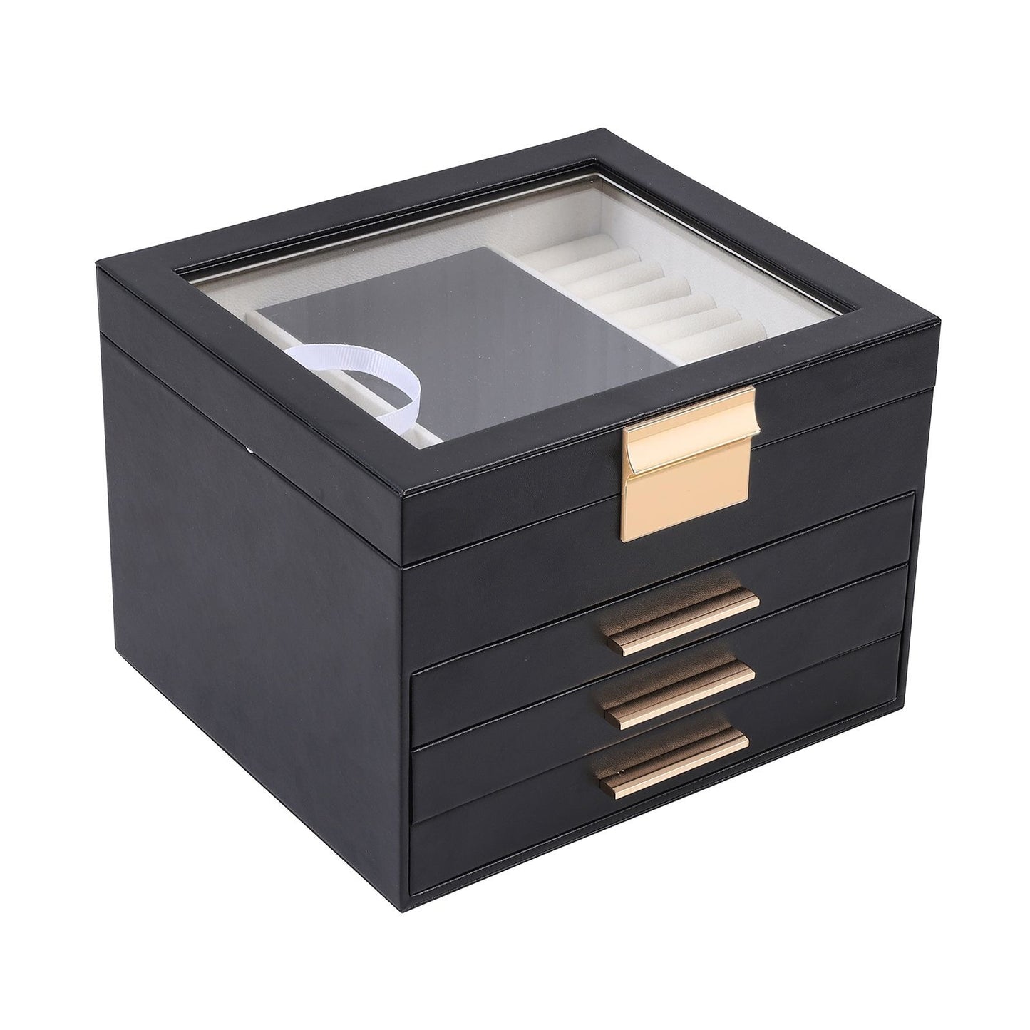Jewelry Box Organizer with Glass Top
