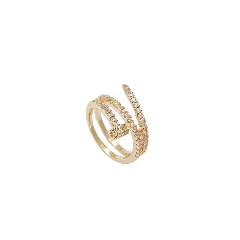Gold Diamond Nail Ring