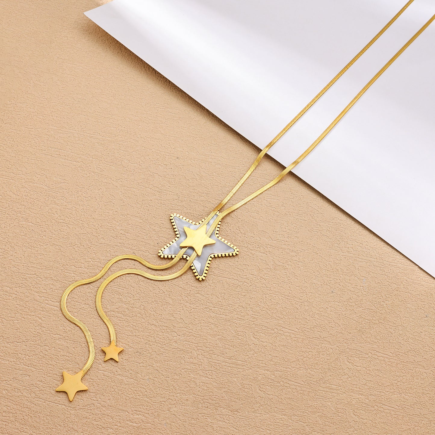 Star Drop Fringe Necklace