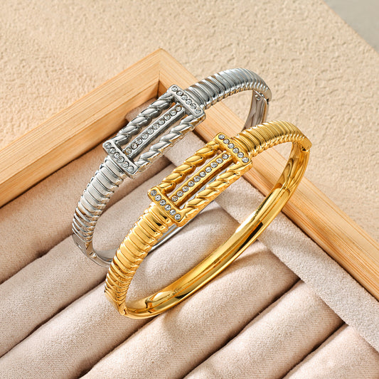 Studded Chain Bangles - Italian Crafted Luxury