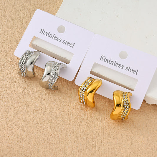 Silver & Gold Open Cuff Earrings