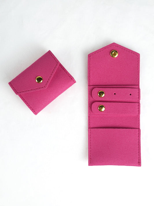 Suede Travel Jewelry Pouch - Compact & Stylish Organizer