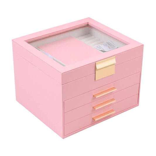 Jewelry Box Organizer with Glass Top
