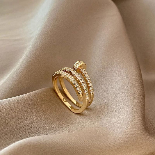 Gold Diamond Nail Ring
