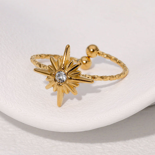 Star Ring with Clear Crystal