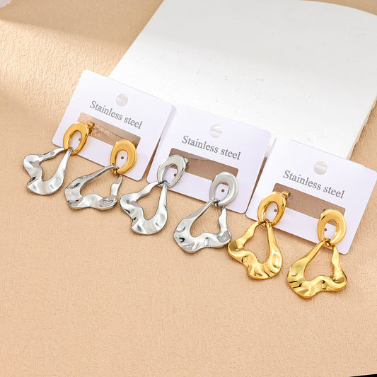 Twisted Multi-Band Stainless Steel Stud Earrings