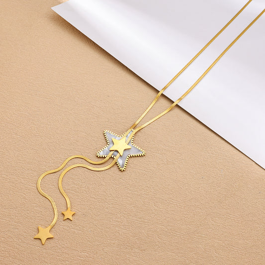 Star Drop Fringe Necklace