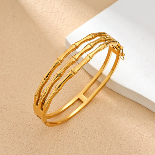Gold Bamboo Stacking Bangle